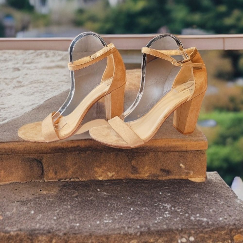 A New Day Tan Faux Suede Heel